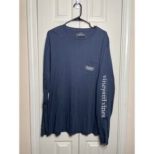 Vineyard Vines Mens Long Sleeve Hockey Blue Pocket Shirt Size Large